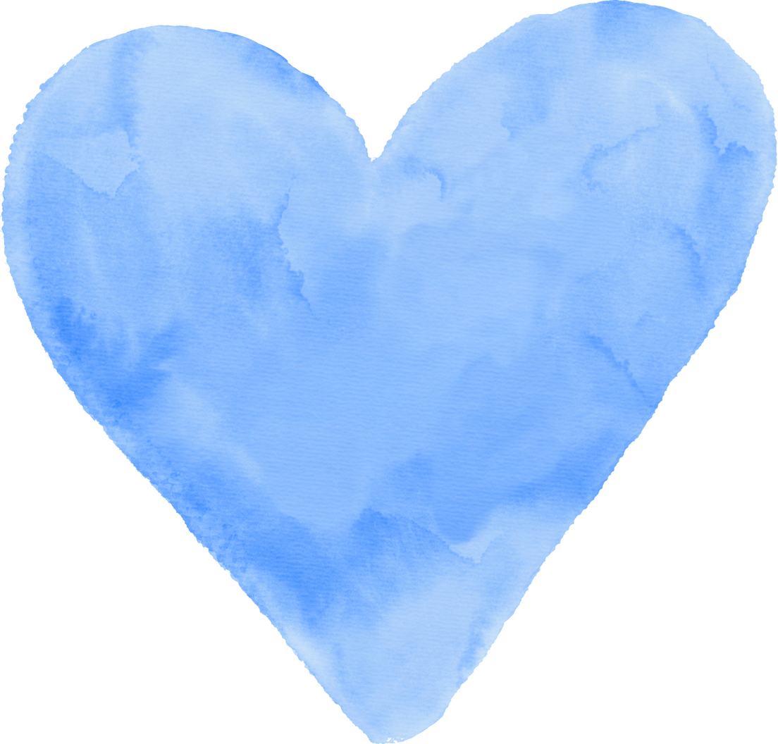 Watercolor Blue Heart